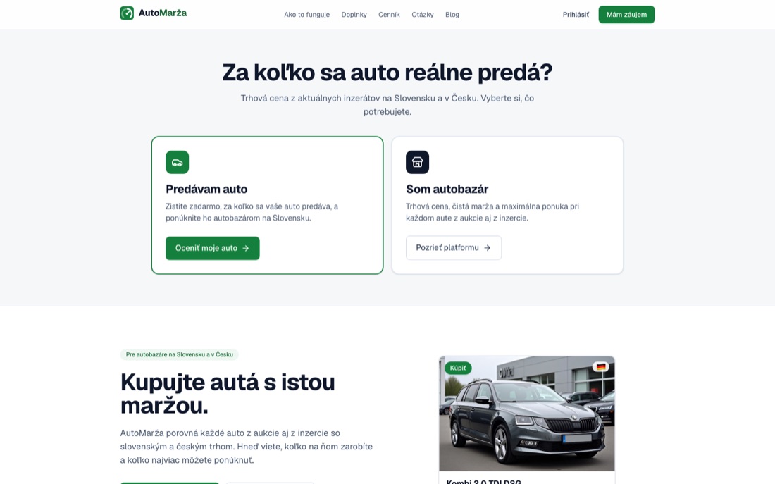 Domovská stránka AutoMarža