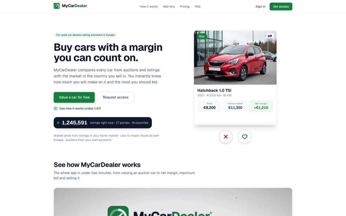 Domovská stránka MyCarDealer